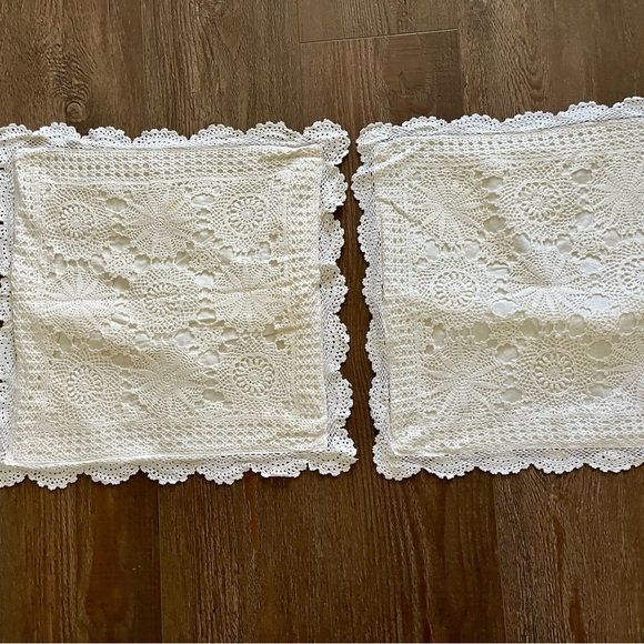 Crochet Lace Throw Pillows 17/18 Inches - Picture 4 of 7